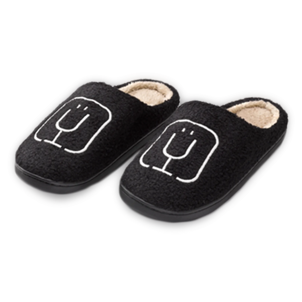 BrüMate Fuzzy Slippers Black