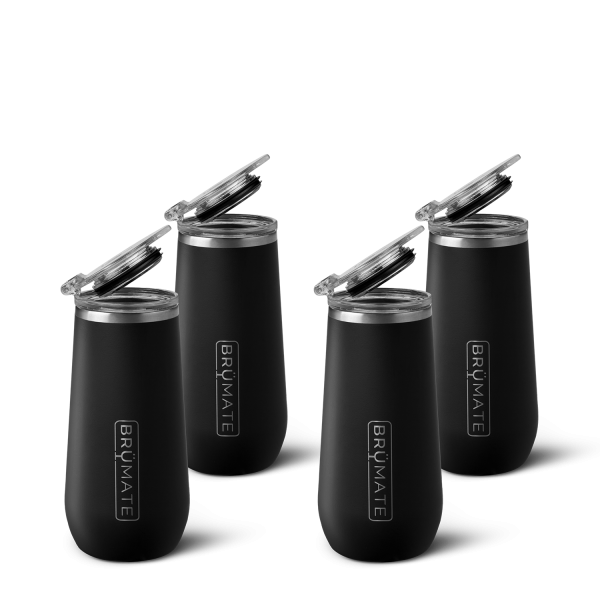 Four-Piece Champagne Flute Set Matte Black | 12oz